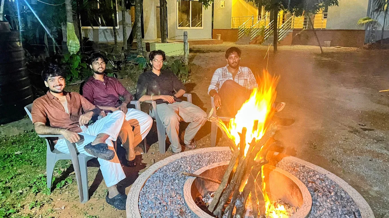 Evening bonfire at Heaven Stay Gokarna